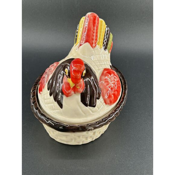 Metlox Poppytrail Vintage Hen In Nest Pottery Dish 6.5"L x5"H x5 1/4"W - Picture 10 of 10